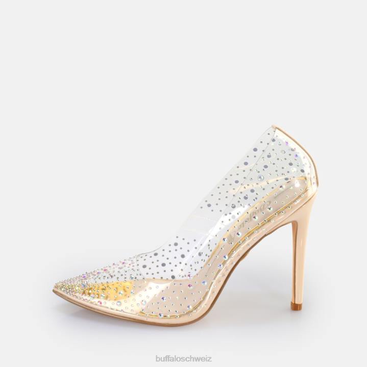 Buffalo Juliette Diamond Pump vegan 846Z378 transparent/creme|Absätze