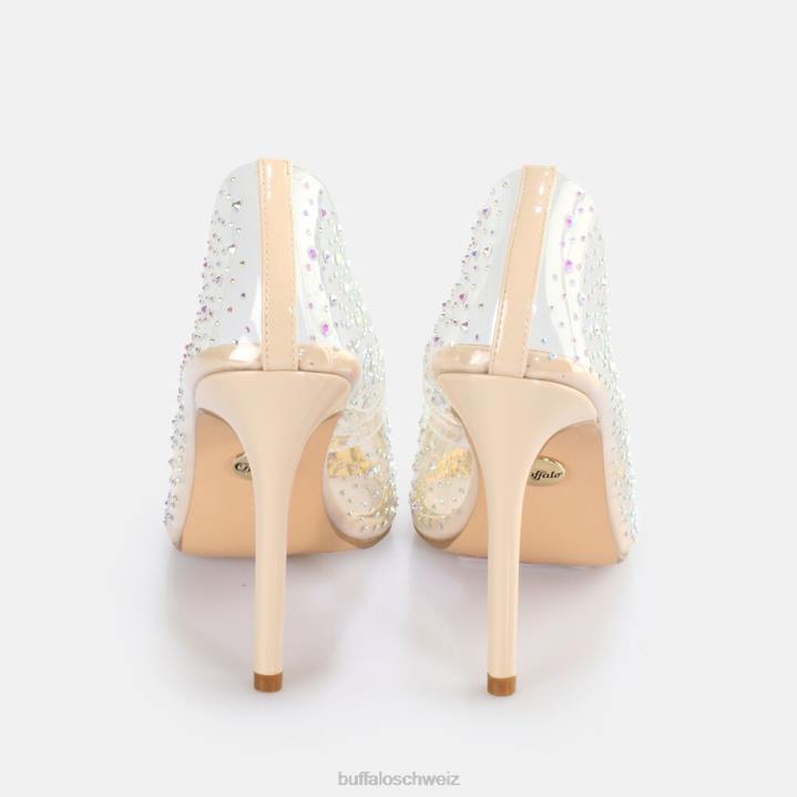 Buffalo Juliette Diamond Pump vegan 846Z378 transparent/creme|Absätze