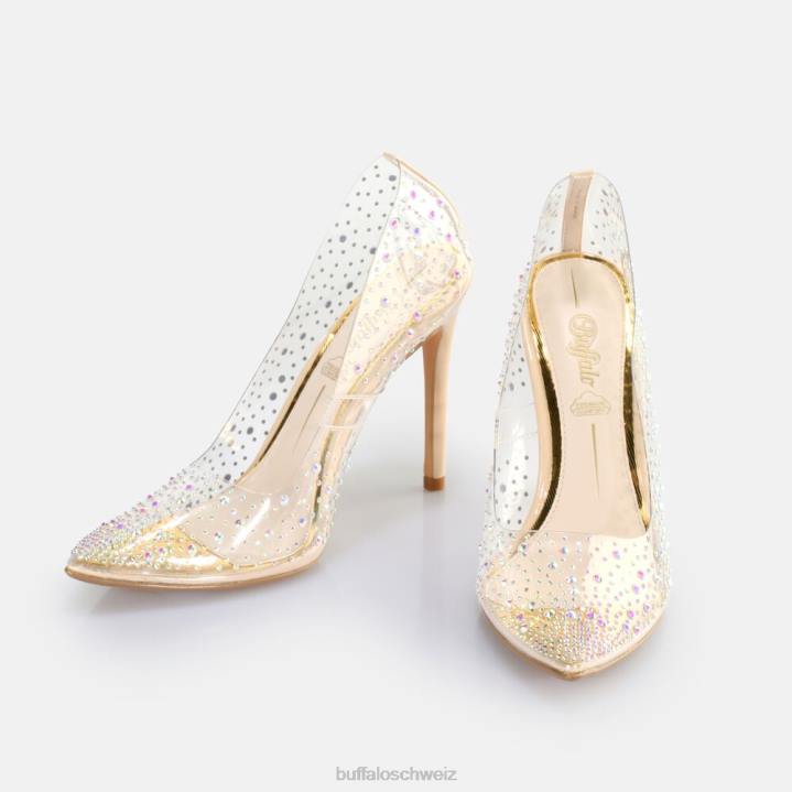 Buffalo Juliette Diamond Pump vegan 846Z378 transparent/creme|Absätze