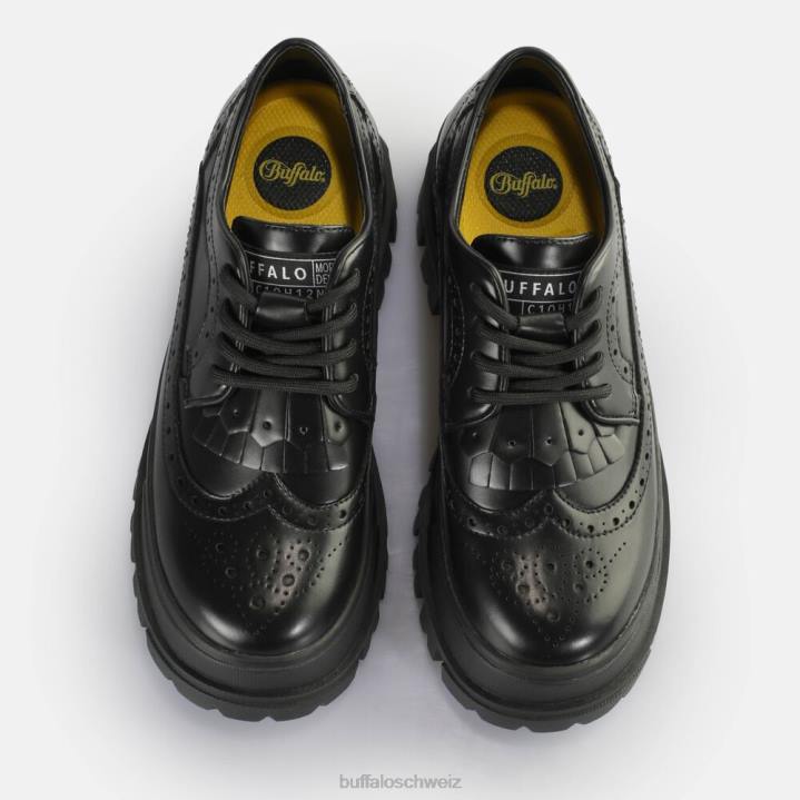 Buffalo Aspha Brogue-Slipper vegan 846Z160 Schwarz|Slipper