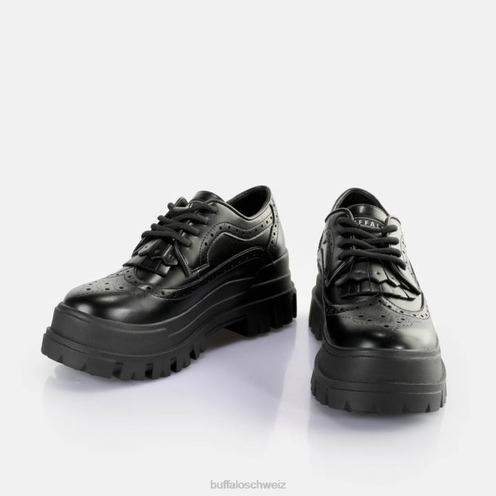 Buffalo Aspha Brogue-Slipper vegan 846Z160 Schwarz|Slipper