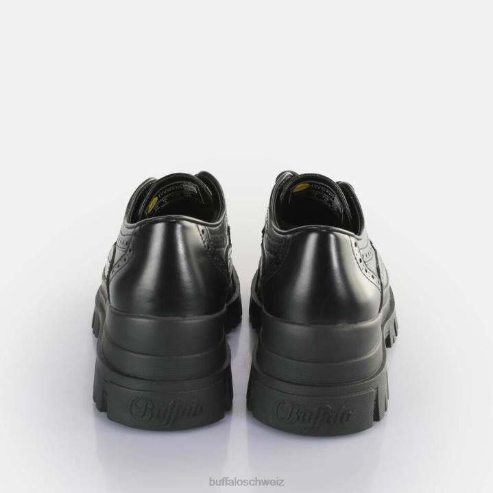 Buffalo Aspha Brogue-Slipper vegan 846Z160 Schwarz|Slipper