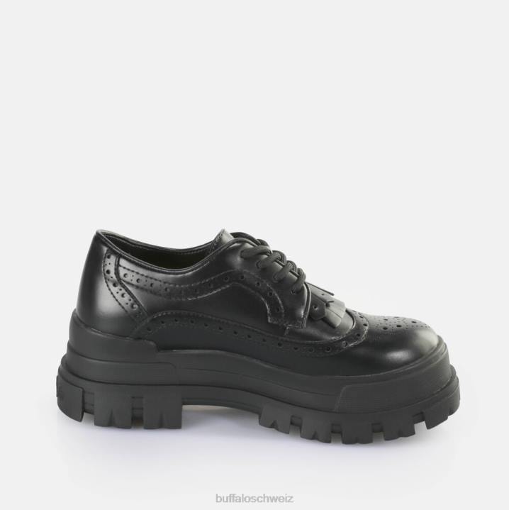 Buffalo Aspha Brogue-Slipper vegan 846Z160 Schwarz|Slipper