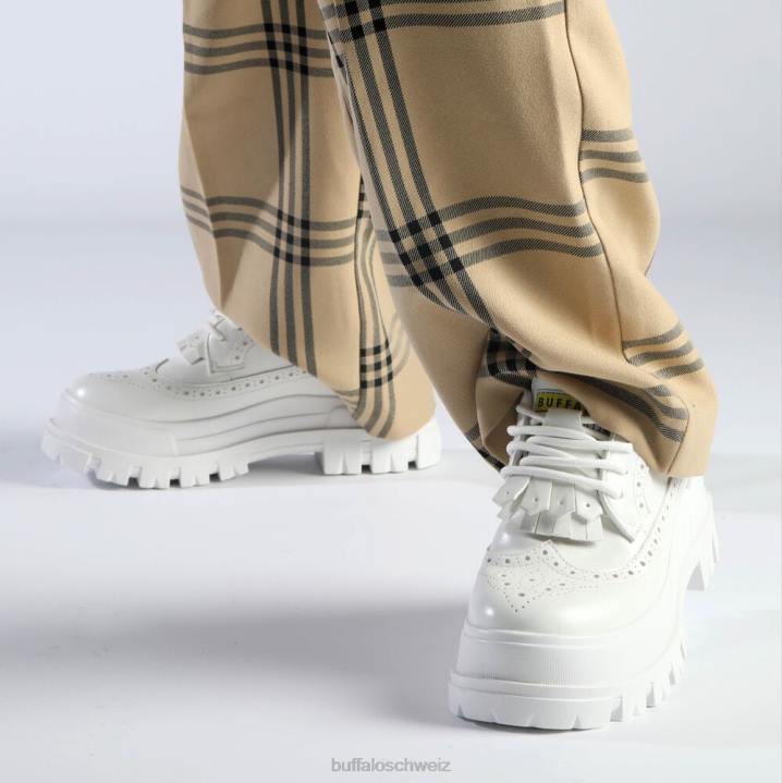 Buffalo Aspha Brogue-Slipper vegan 846Z161 Weiss|Slipper