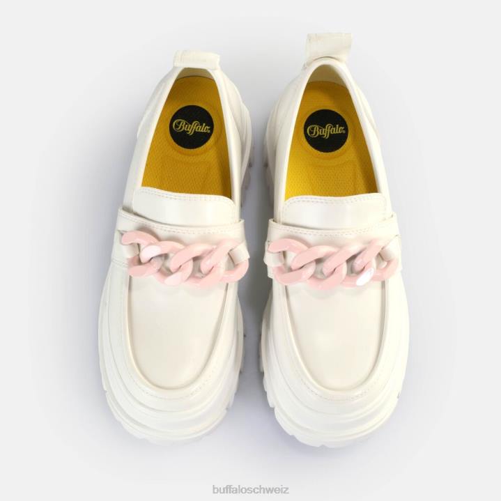 Buffalo Aspha Chain Loafer vegan 846Z597 Weiss|Slipper