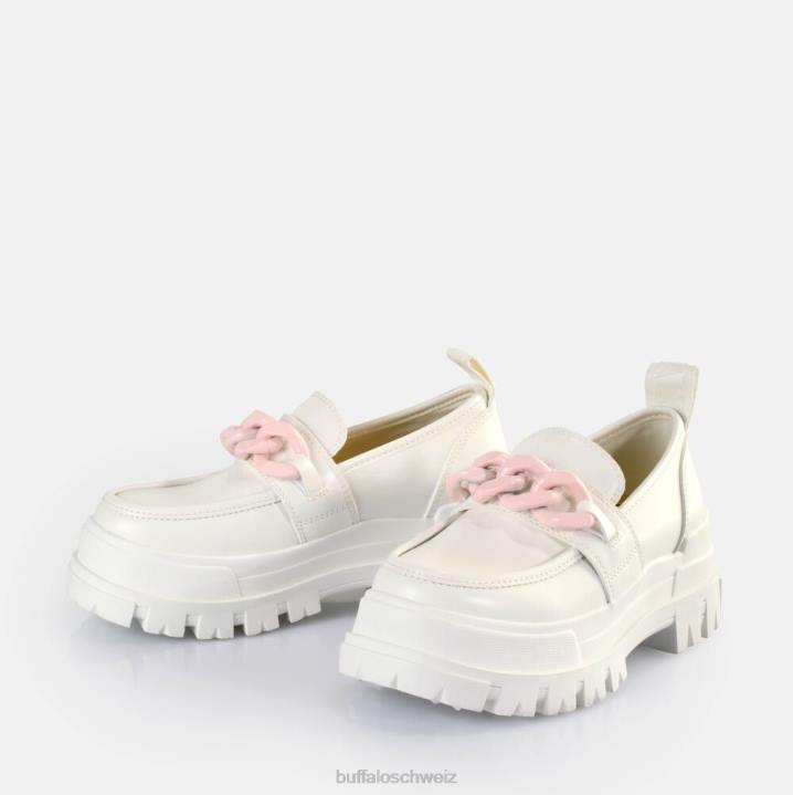 Buffalo Aspha Chain Loafer vegan 846Z597 Weiss|Slipper