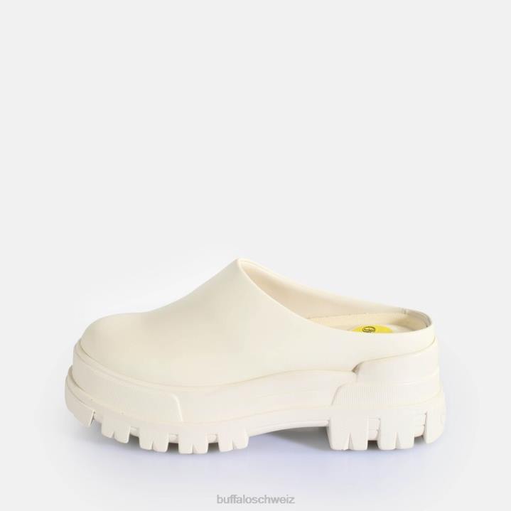 Buffalo Aspha Clog 01 Slipper vegan 846Z254 Elfenbein|Slipper