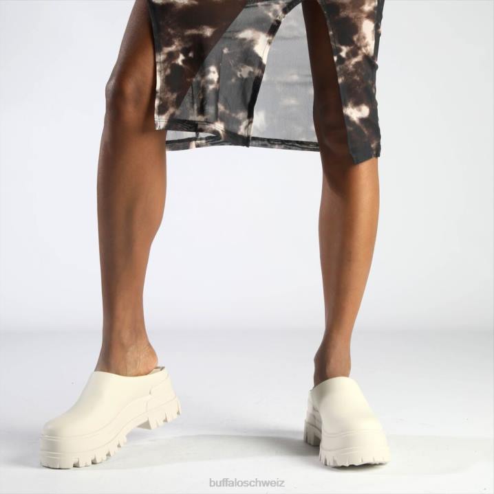 Buffalo Aspha Clog 01 Slipper vegan 846Z254 Elfenbein|Slipper