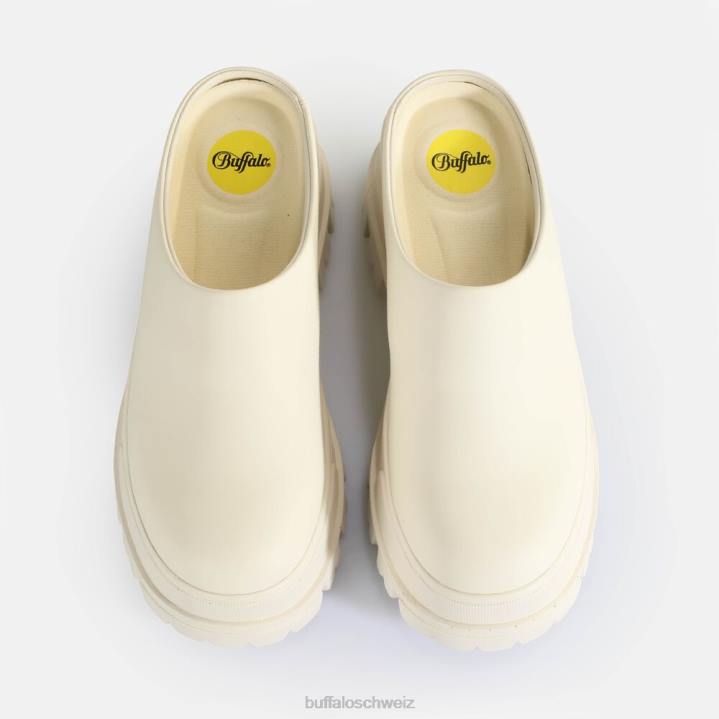 Buffalo Aspha Clog 01 Slipper vegan 846Z254 Elfenbein|Slipper
