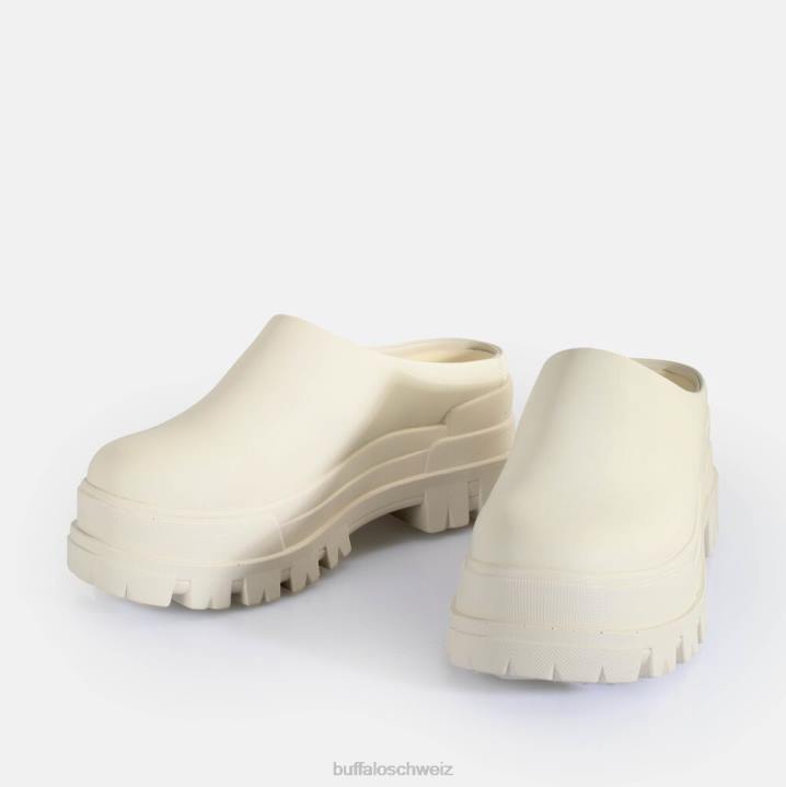 Buffalo Aspha Clog 01 Slipper vegan 846Z254 Elfenbein|Slipper