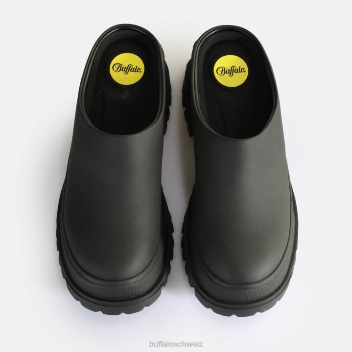 Buffalo Aspha Clog 01 Slipper vegan 846Z255 Schwarz|Slipper