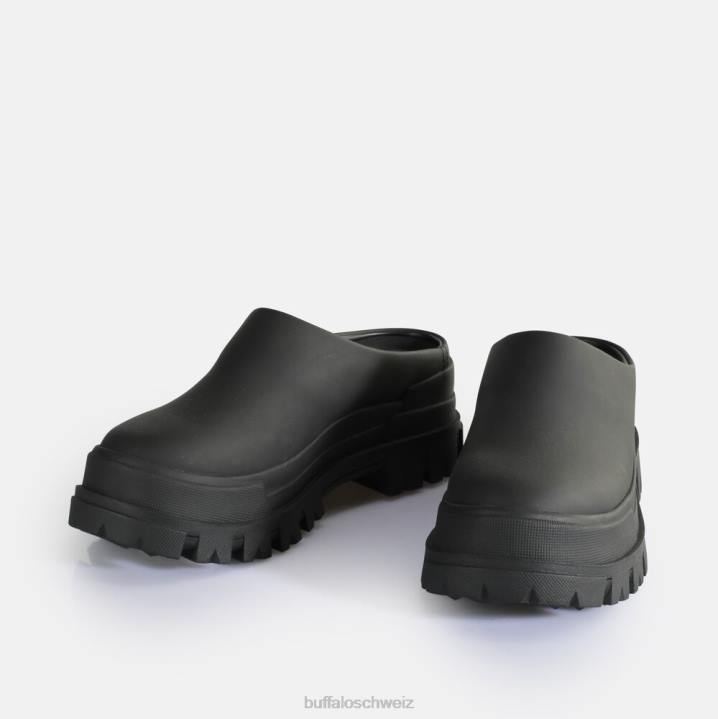 Buffalo Aspha Clog 01 Slipper vegan 846Z255 Schwarz|Slipper