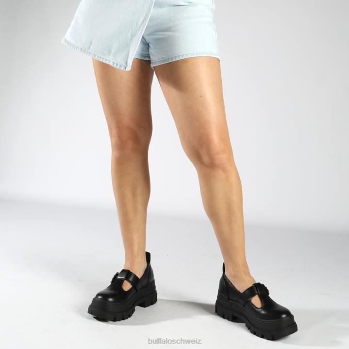 Buffalo Aspha Jane Loafer vegan 846Z274 Schwarz|Slipper