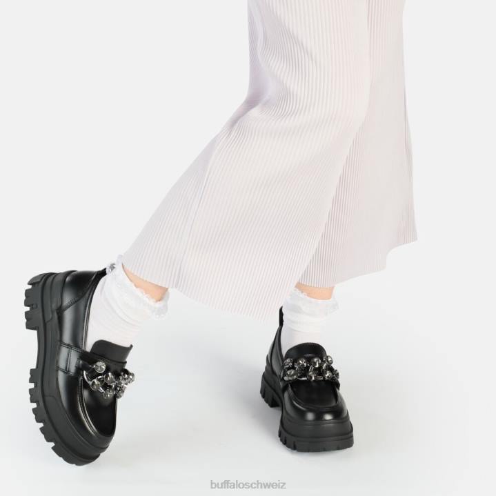 Buffalo Aspha Loafer Glam vegan 846Z875 Schwarz|Slipper