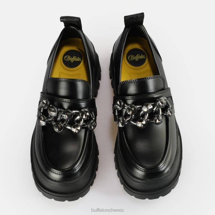 Buffalo Aspha Loafer Glam vegan 846Z875 Schwarz|Slipper