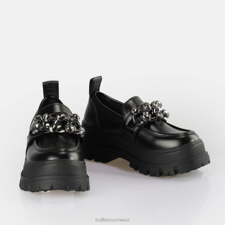Buffalo Aspha Loafer Glam vegan 846Z875 Schwarz|Slipper
