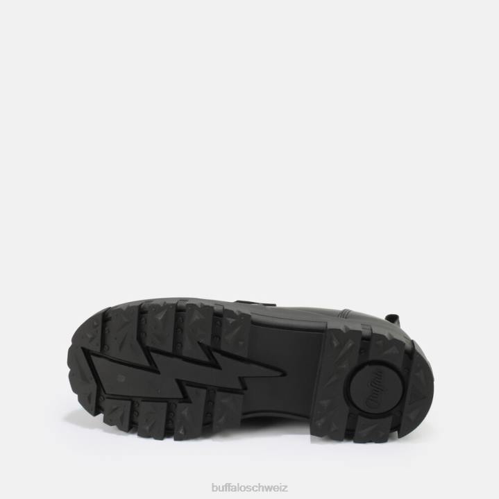 Buffalo Aspha Loafer-Schuh flach aus veganem Nappaleder 846Z665 Schwarz|Slipper