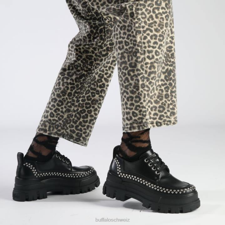 Buffalo Aspha Pin Lo Loafer vegan 846Z531 Schwarz|Slipper