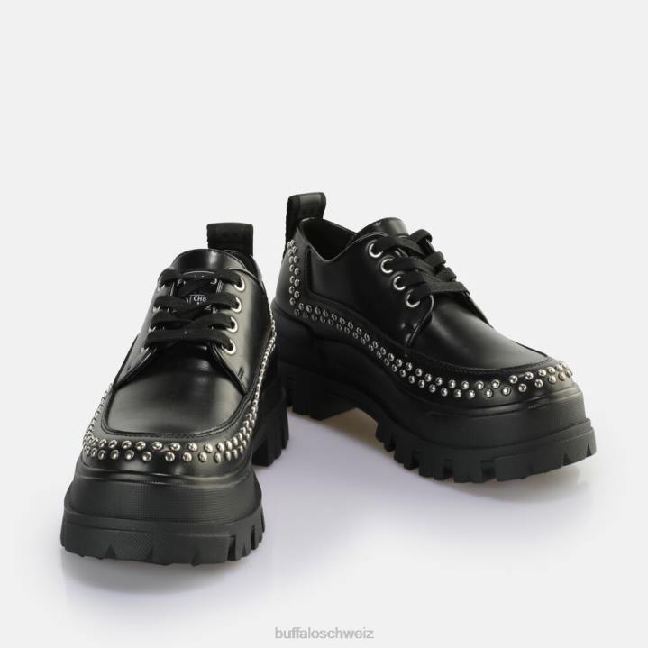 Buffalo Aspha Pin Lo Loafer vegan 846Z531 Schwarz|Slipper