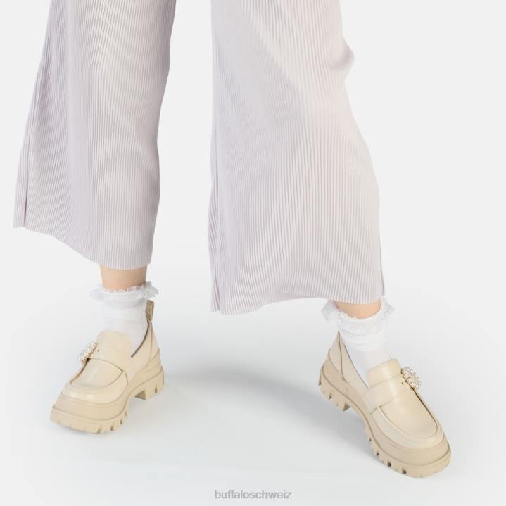 Buffalo Aspha-Slipper mit Schnalle, vegan 846Z581 Beige|Slipper