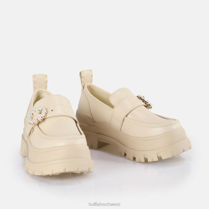 Buffalo Aspha-Slipper mit Schnalle, vegan 846Z581 Beige|Slipper