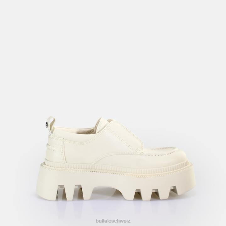 Buffalo Flora Laceup Lo Loafer vegan 846Z811 Creme|Slipper