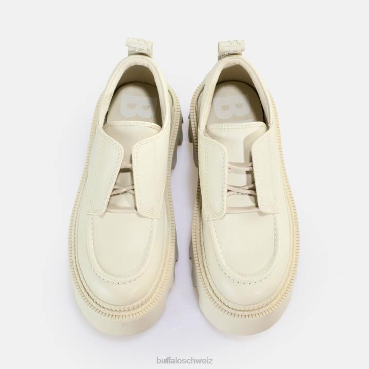 Buffalo Flora Laceup Lo Loafer vegan 846Z811 Creme|Slipper