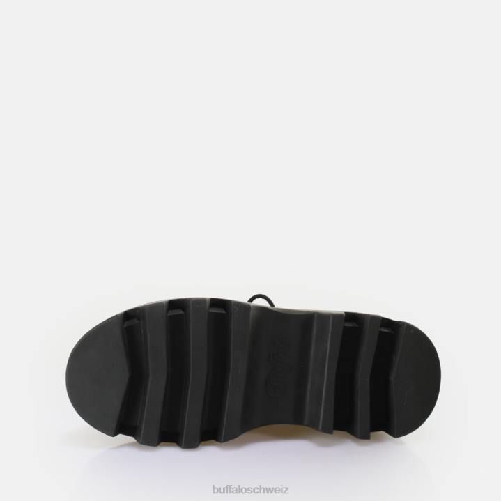 Buffalo Flora Laceup Lo veganer Loafer 846Z766 Schwarz|Slipper