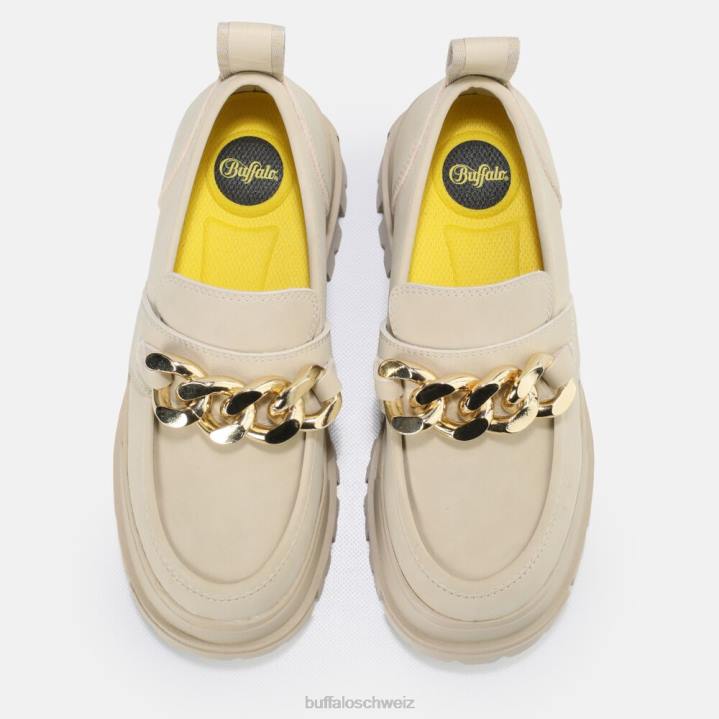 Buffalo aspha Loafer-Kette vegan 846Z595 Creme|Slipper