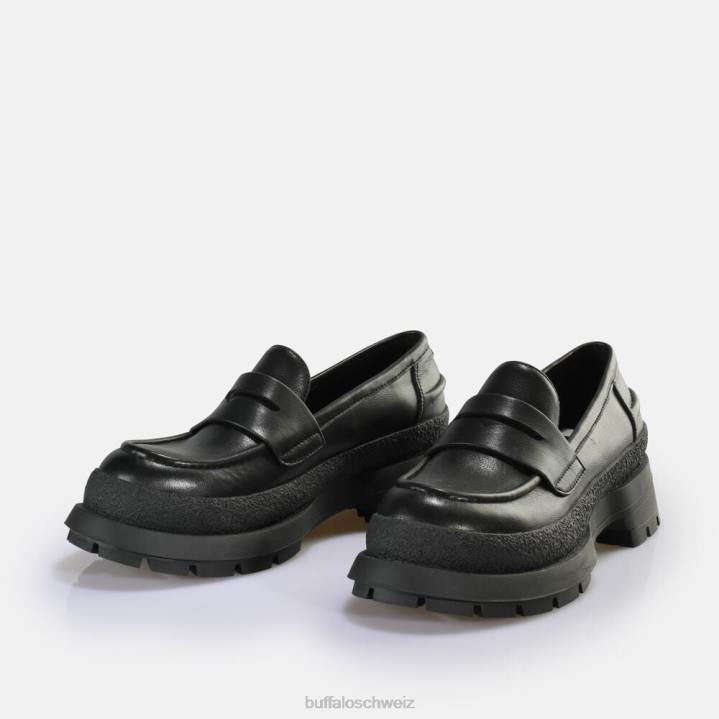 Buffalo unhöflicher Loafer vegan 846Z647 Schwarz|Slipper