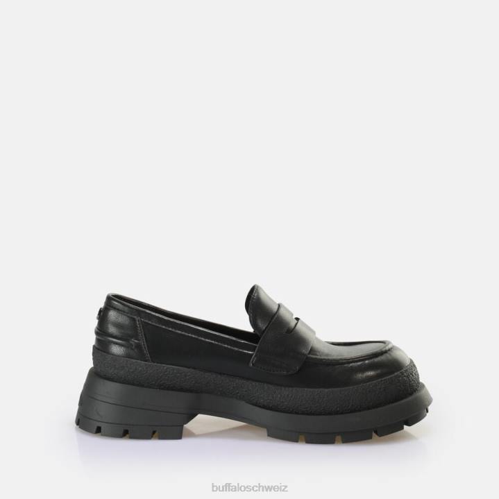 Buffalo unhöflicher Loafer vegan 846Z647 Schwarz|Slipper
