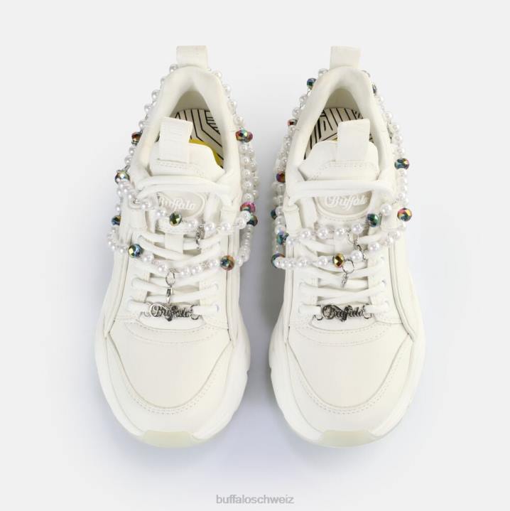 Buffalo Binär-Charm-Sneaker niedrig, vegan 846Z817 Perlweiss|Turnschuhe
