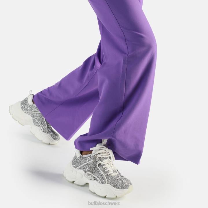 Buffalo Binärer Glam-Sneaker, Sneaker Low, vegan 846Z501 Weißsilber|Turnschuhe