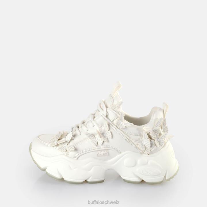 Buffalo Binary Butterfly Sneakers Low vegan 846Z43 weiß/Meerjungfrau|Turnschuhe