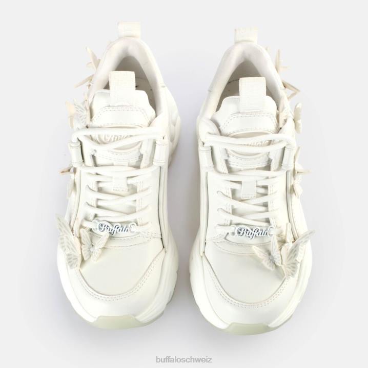 Buffalo Binary Butterfly Sneakers Low vegan 846Z43 weiß/Meerjungfrau|Turnschuhe