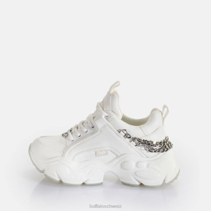 Buffalo Binary Chain 3.0 Trainer Low Vegan 846Z418 Weißsilber|Turnschuhe