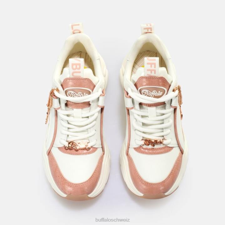 Buffalo Binary Glam Sneaker Low vegan 846Z320 weiß/hellrosa|Turnschuhe