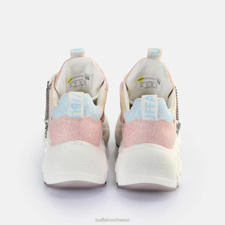Buffalo Binary Glam Sneakers Low Vegan 846Z324 Pfirsich-Multi|Turnschuhe