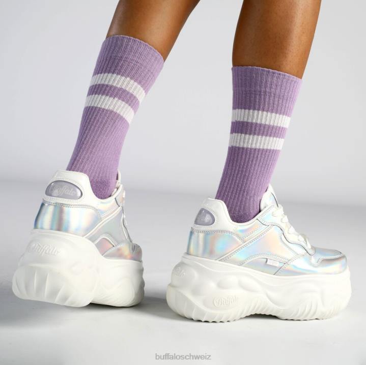 Buffalo Blader One Sneakers Low vegan 846Z599 silbernes Holo|Turnschuhe