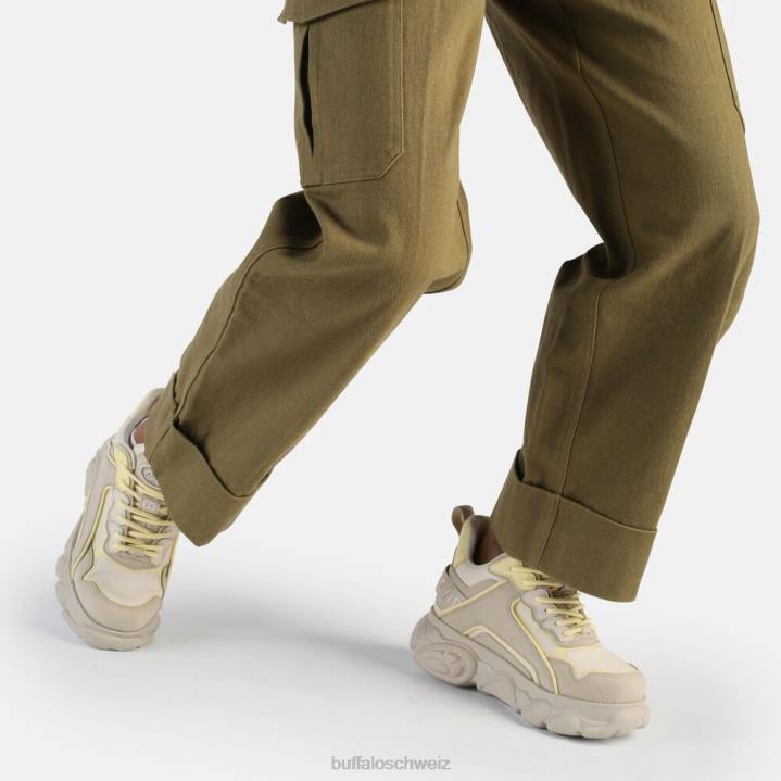 Buffalo CLD Chai Sneaker Low vegan 846Z678 creme/gelb|Turnschuhe