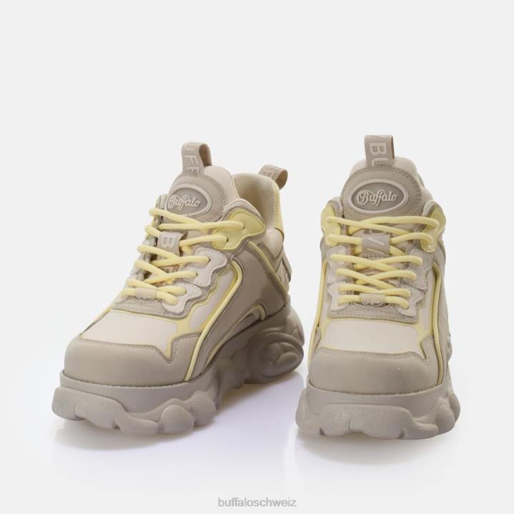 Buffalo CLD Chai Sneaker Low vegan 846Z678 creme/gelb|Turnschuhe