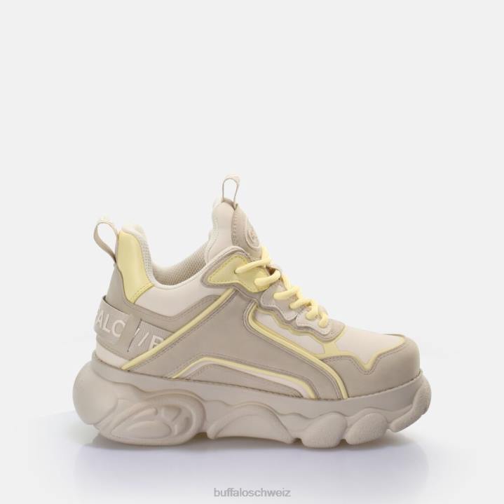 Buffalo CLD Chai Sneaker Low vegan 846Z678 creme/gelb|Turnschuhe