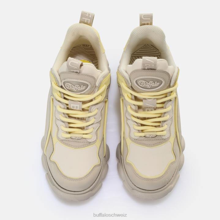 Buffalo CLD Chai Sneaker Low vegan 846Z678 creme/gelb|Turnschuhe