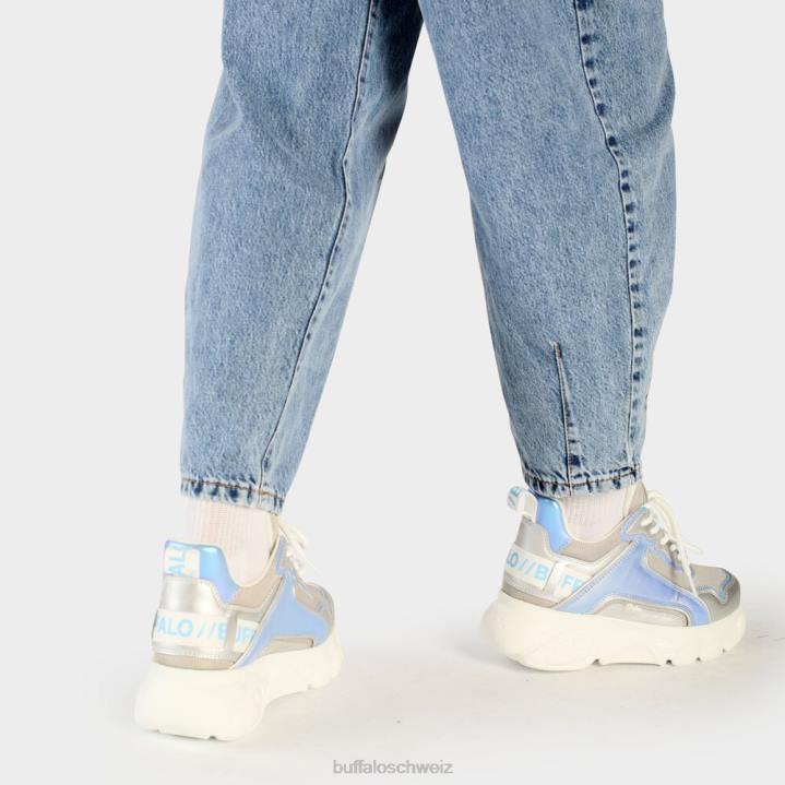 Buffalo CLD Chai Sneaker Low vegan 846Z767 Silber Blau|Turnschuhe