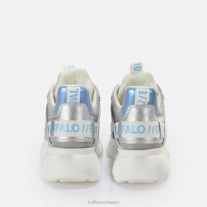 Buffalo CLD Chai Sneaker Low vegan 846Z767 Silber Blau|Turnschuhe