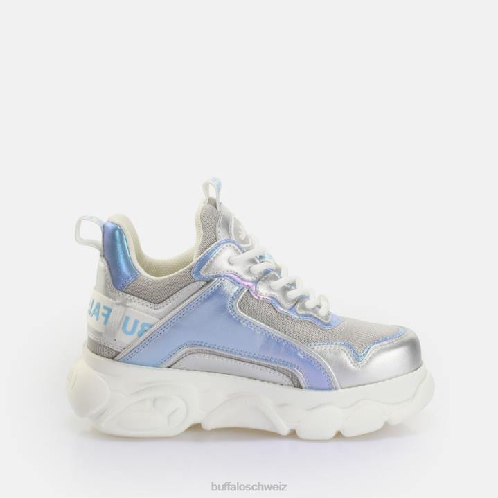 Buffalo CLD Chai Sneaker Low vegan 846Z767 Silber Blau|Turnschuhe