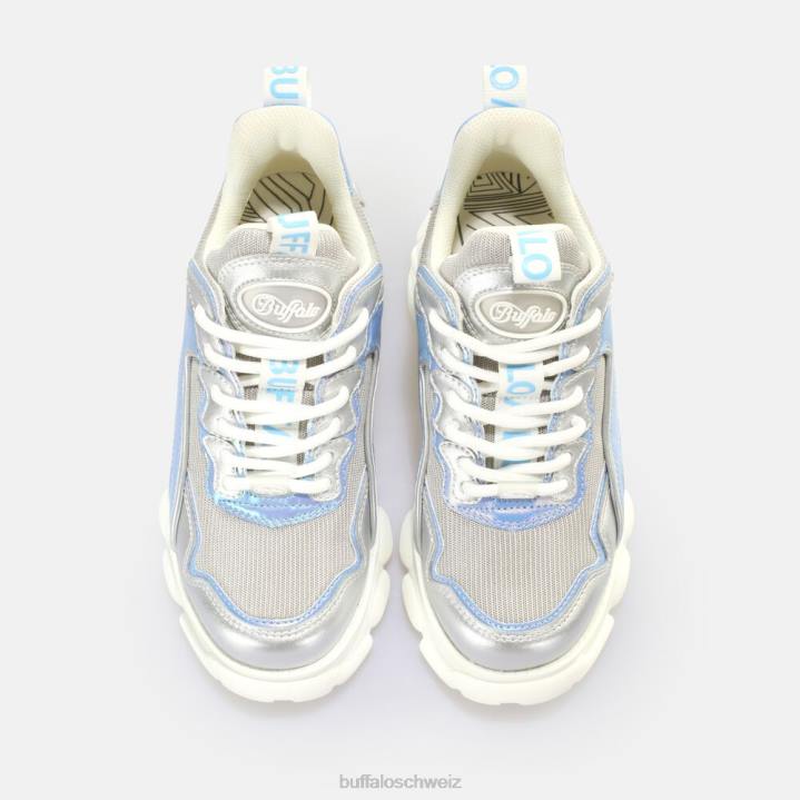 Buffalo CLD Chai Sneaker Low vegan 846Z767 Silber Blau|Turnschuhe