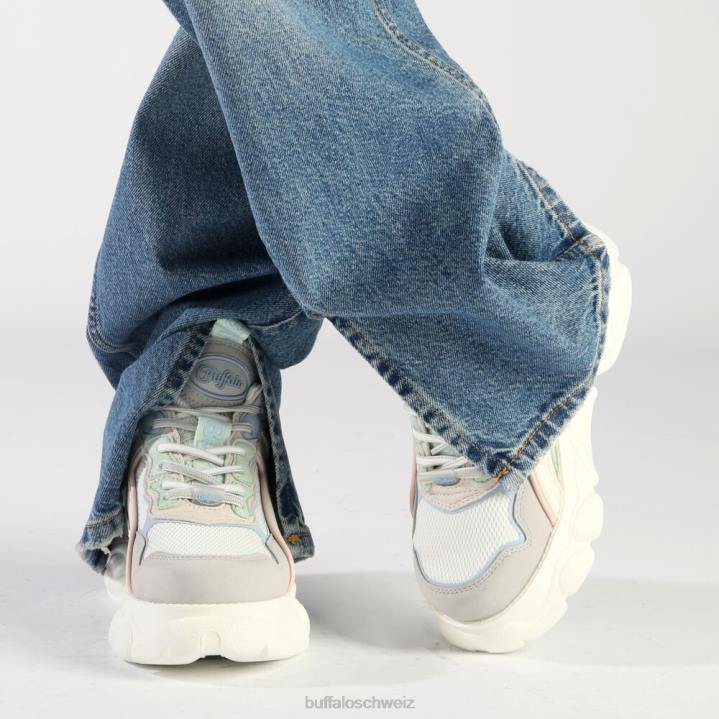 Buffalo CLD Chai Sneakers Low vegan 846Z68 graues Pastell mehrfarbig|Turnschuhe