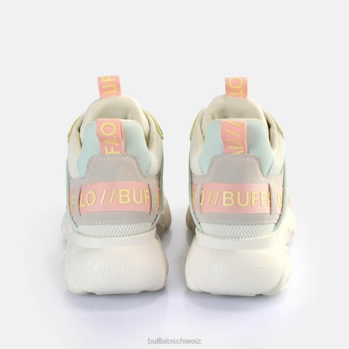Buffalo CLD Chai Sneakers Low vegan 846Z72 creme/rosa/mintgrün|Turnschuhe