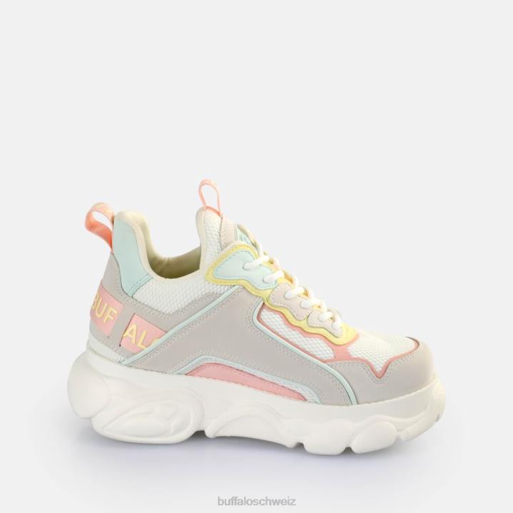 Buffalo CLD Chai Sneakers Low vegan 846Z72 creme/rosa/mintgrün|Turnschuhe
